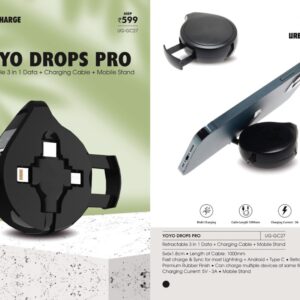 YOYO DROPS PRO - Retractable 3-in-1 Charging Cable+Mobile Stand