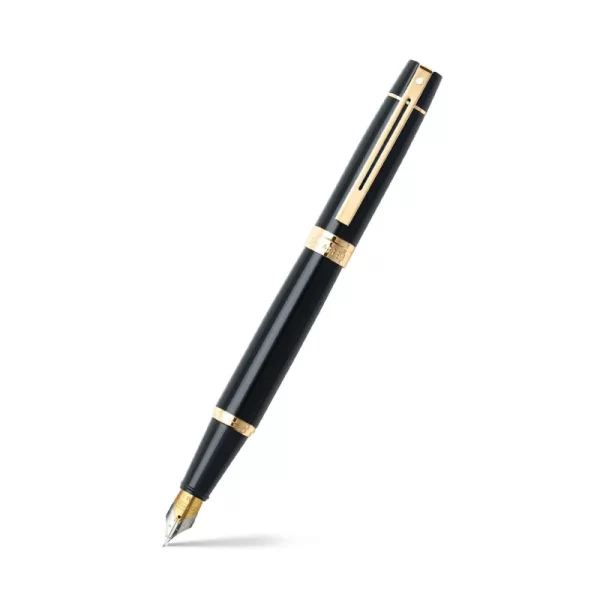 Sheaffer® 300 Glossy Black Fountain Pen With Gold Trims - Fine