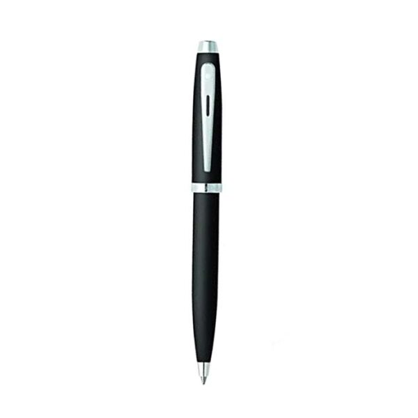 Matte Black 100 Ballpoint Pen with Chrome Trims and Business Card Holder - Image 2