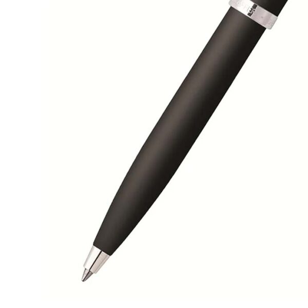 Matte Black 100 Ballpoint Pen with Chrome Trims and Business Card Holder - Image 3