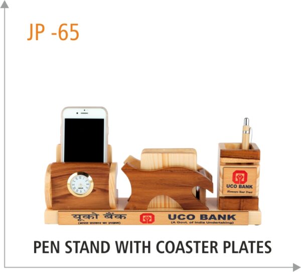 Pen stand with coaster plates