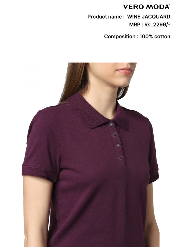 Jacquard Plain Polo T-Shirt - Image 2
