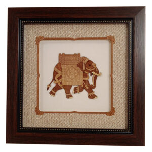 Carved Elephant Walking Wood Art Handcrafted Elegance in 10x10 Inches