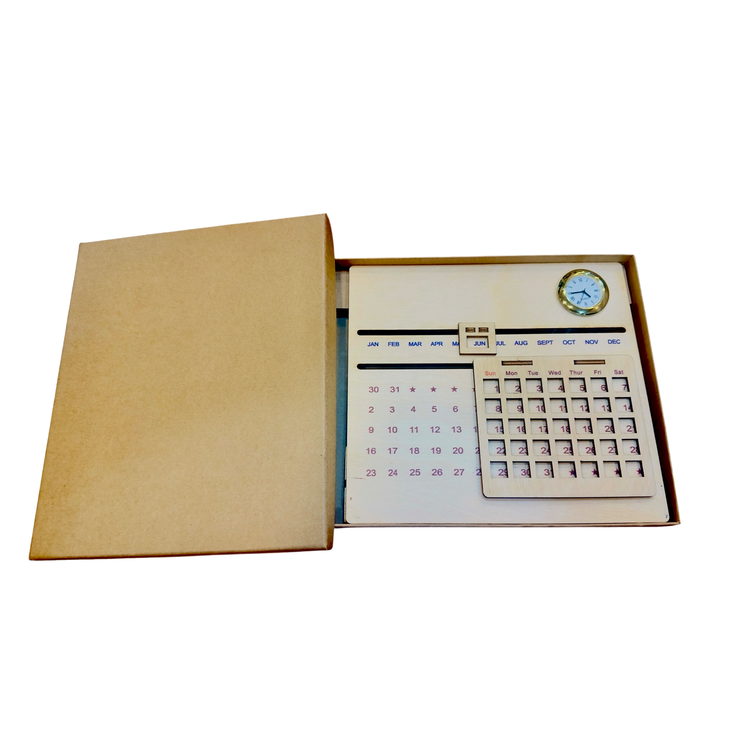 Eco Suitable Wooden Custom Calendar with Pen Gift Set - Image 2