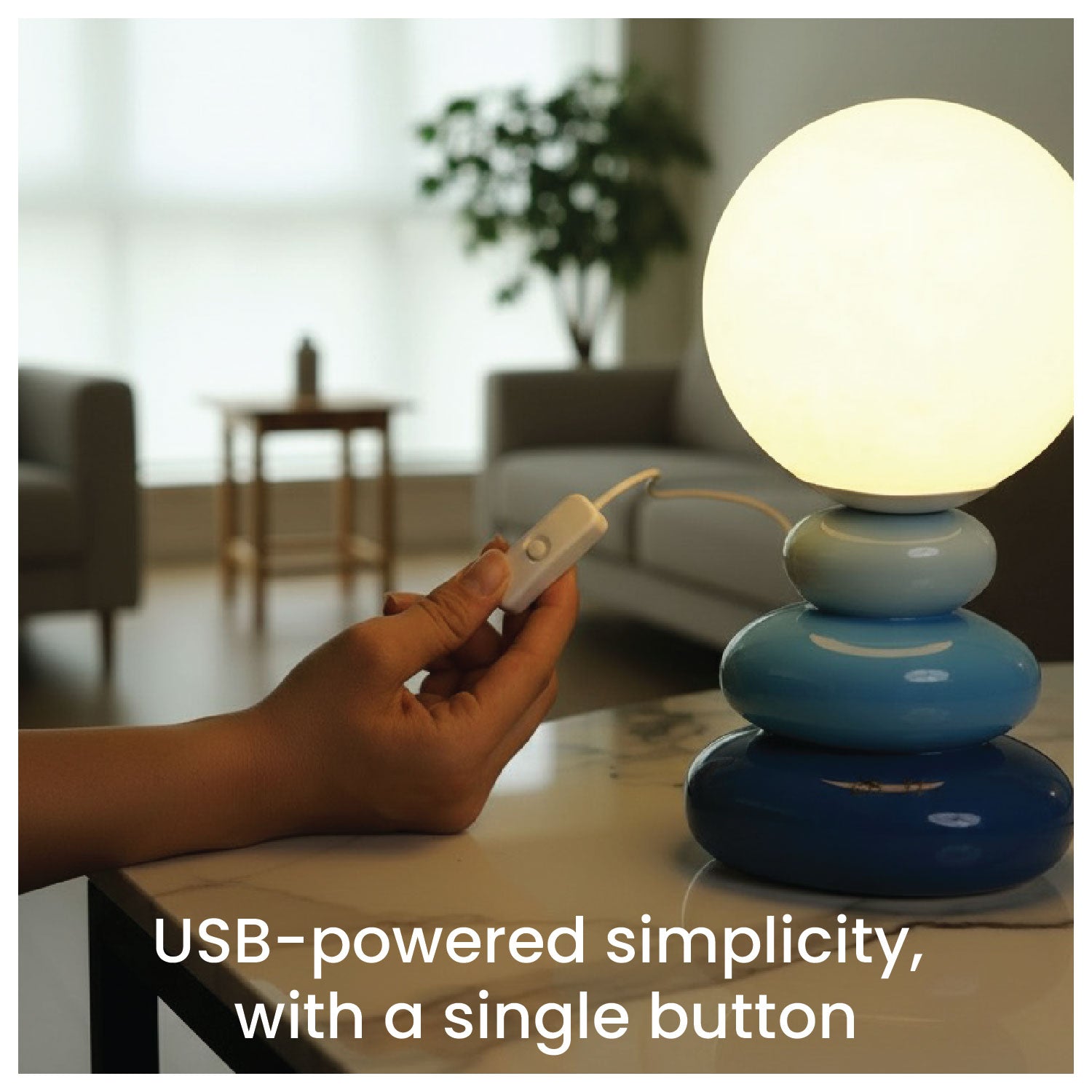 Celeste Ceramic Stone Lamp - Image 4